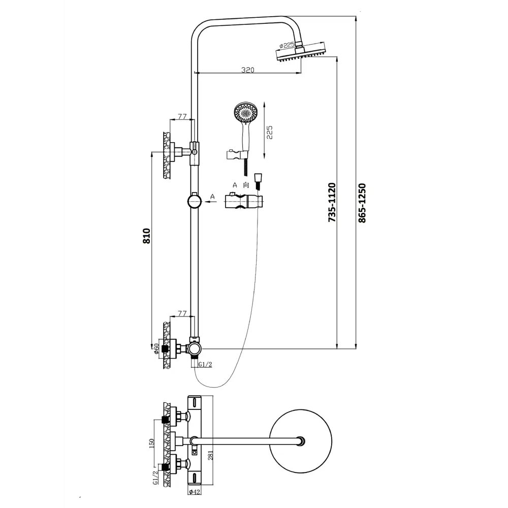 Фото 8 Душевая стойка Agger Thermo A2451244 Фото 8 Душевая стойка Agger Thermo A2451244