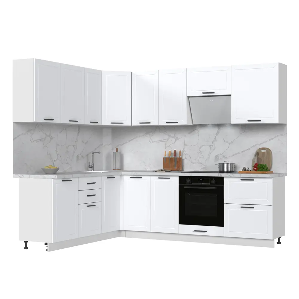 Фото Кухонный гарнитур Kameol Горный ледник УТ000589029 260x217x200 см ЛДСП цвет белый