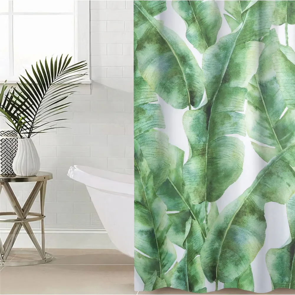 Фото Шторка для ванной комнаты Доляна 7087219 180x180см цвет зеленый Фото Шторка для ванной комнаты Доляна 7087219 180x180см цвет зеленый