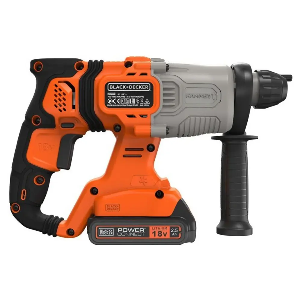Фото 3 Перфоратор аккумуляторный SDS-plus Black&Decker BCD900B-XJ, 18 В Li, без АКБ и ЗУ, 1.2 Дж Фото 3 Перфоратор аккумуляторный SDS-plus Black&Decker BCD900B-XJ, 18 В Li, без АКБ и ЗУ, 1.2 Дж