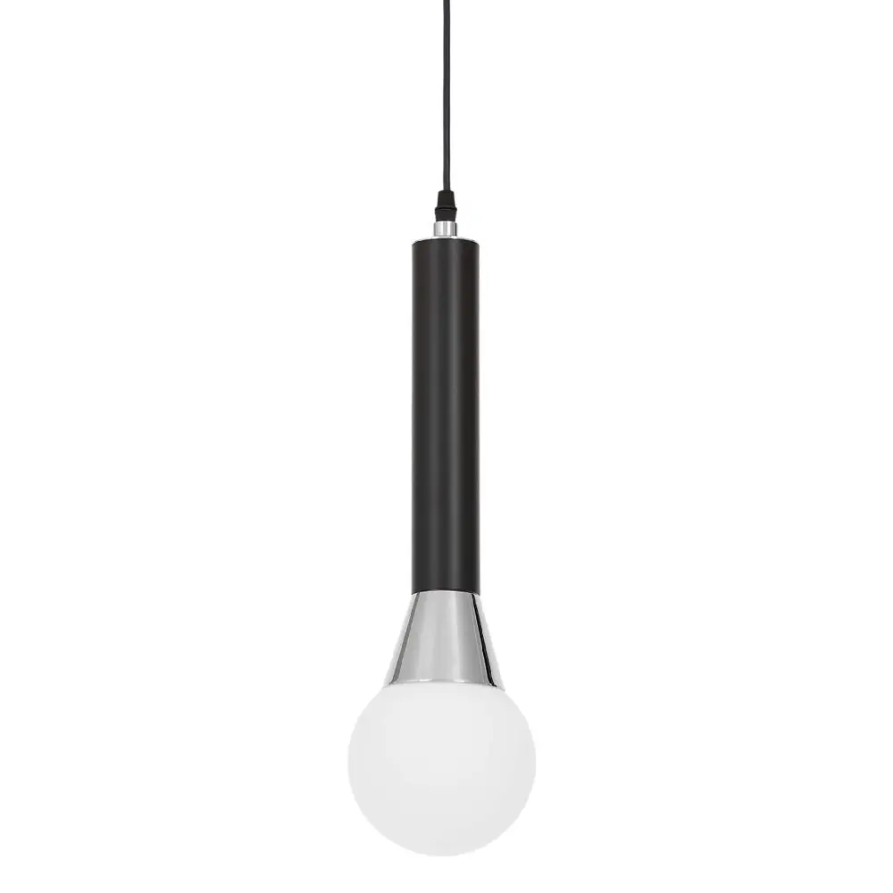 Фото Светильник подвесной Lumina Deco Folino Ldp 7012-1b bk+chr 1 лампа 5.6 м² цвет белый Фото Светильник подвесной Lumina Deco Folino Ldp 7012-1b bk+chr 1 лампа 5.6 м² цвет белый