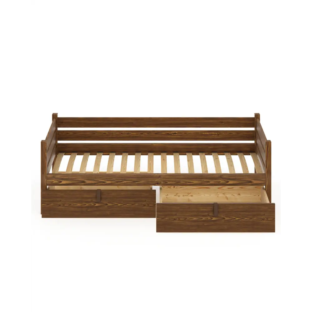 Фото 2 Тахта односпальная Solarius орто основание с 2 выкатными ящиками 100x63x170 см сосна цвет темный дуб Фото 2 Тахта односпальная Solarius орто основание с 2 выкатными ящиками 100x63x170 см сосна цвет темный дуб