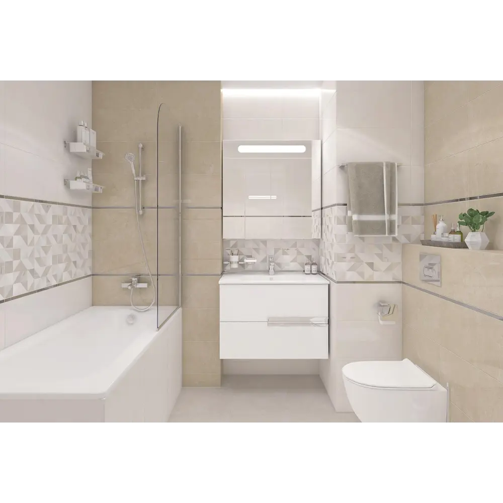Фото Керамическая плитка Laparet Slim х9999281836 25x50см 1.5 м² цвет кремовый, цена за упаковку Фото Керамическая плитка Laparet Slim х9999281836 25x50см 1.5 м² цвет кремовый, цена за упаковку