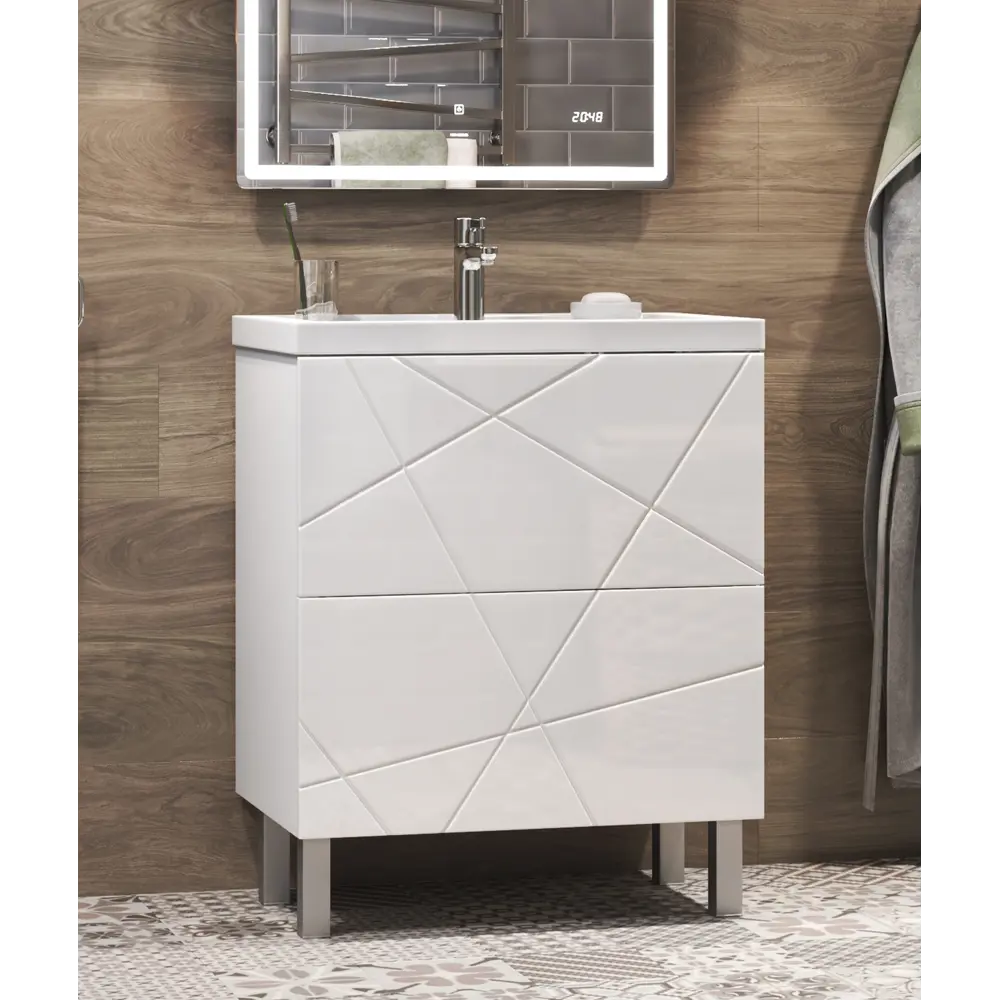 Фото 4 Тумба с раковиной напольная Vigo Geometry tn.bsf.GEO.COM.60.2Y 60 см цвет белый Фото 4 Тумба с раковиной напольная Vigo Geometry tn.bsf.GEO.COM.60.2Y 60 см цвет белый