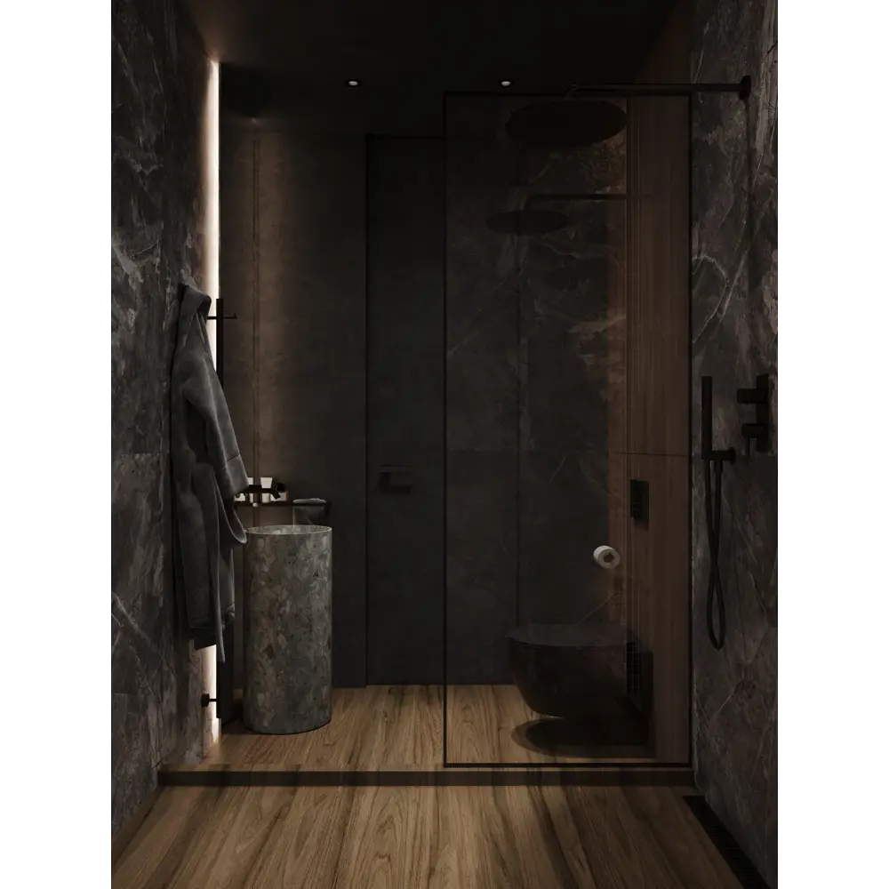 Фото 10 Керамогранит BONAPARTE Вива Arles Dark Grey pol rect 60x120см 1.44 м² цвет серый, графит, цена за упаковку