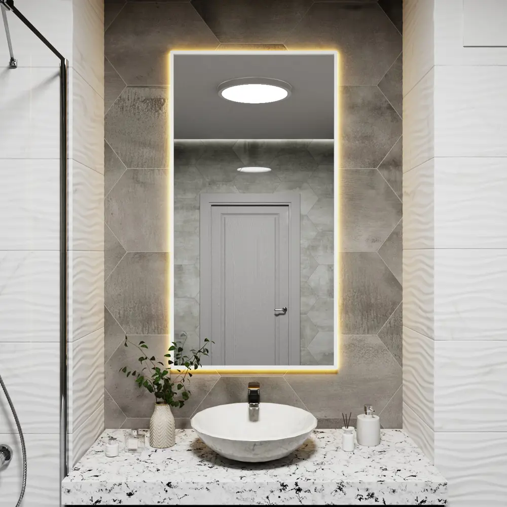 Фото Зеркало со встроенной подсветкой One mirror 12070бст 70x120 см Фото Зеркало со встроенной подсветкой One mirror 12070бст 70x120 см
