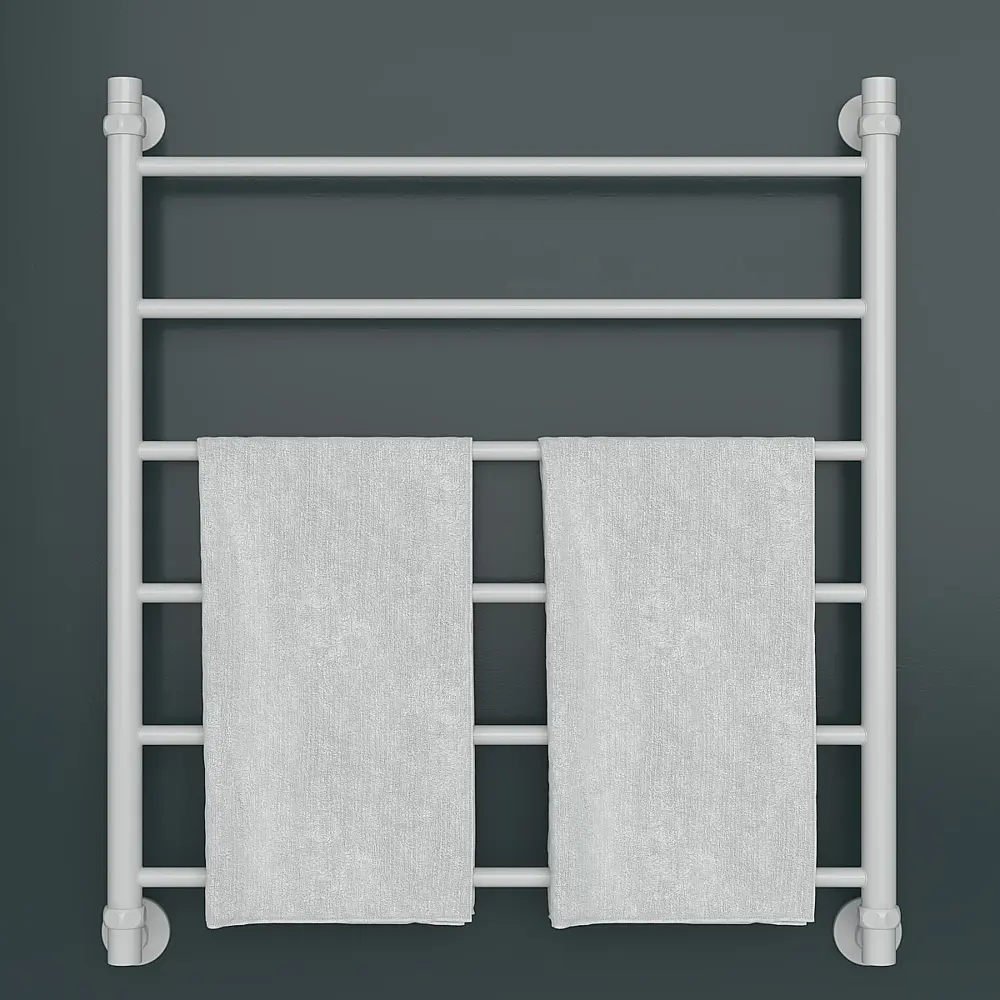 Фото 2 Полотенцесушитель водяной лестница Onix Classic white 80x70 см нижняя подводка нержавеющая сталь цвет белый Фото 2 Полотенцесушитель водяной лестница Onix Classic white 80x70 см нижняя подводка нержавеющая сталь цвет белый