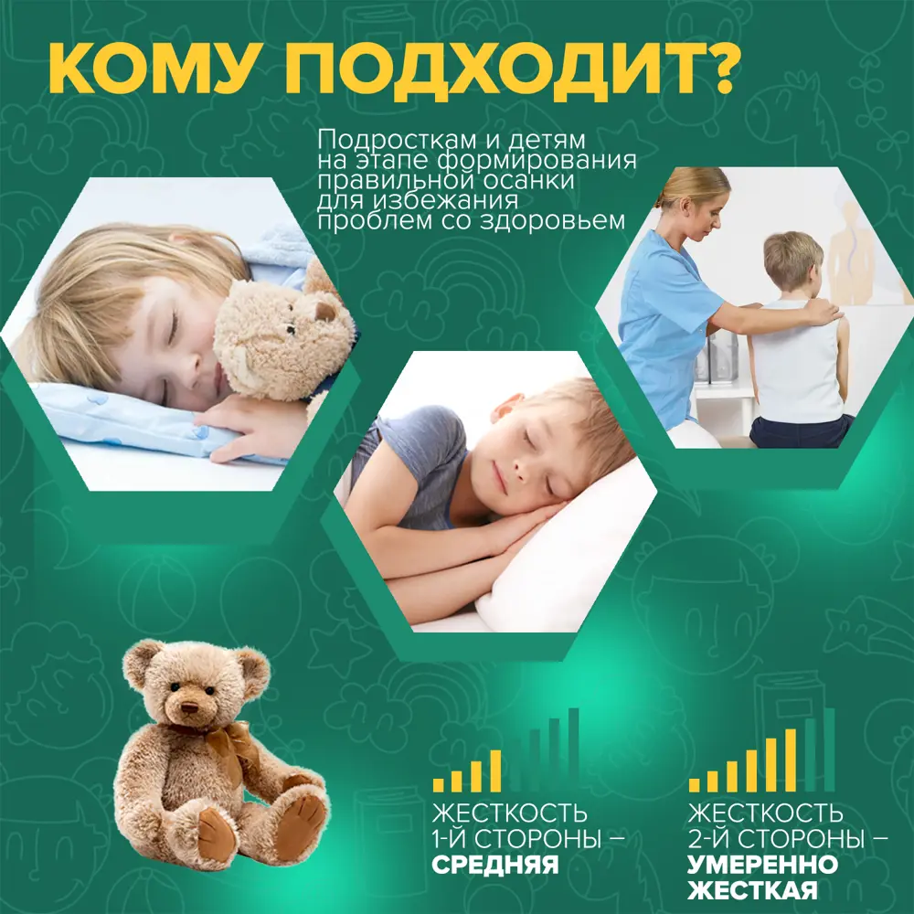 Фото 2 Матрас Sleeptek Junior FoamCocos Lite SJFCL-00002-3217 80x190x15 см независимый пружинный блок 1-спальный Фото 2 Матрас Sleeptek Junior FoamCocos Lite SJFCL-00002-3217 80x190x15 см независимый пружинный блок 1-спальный