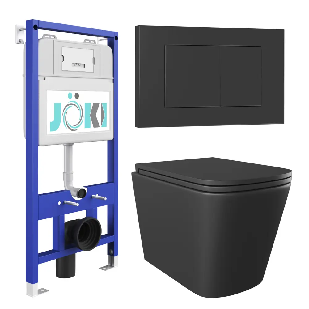 Фото Комплект инсталляция с унитазом Joki JKS302MB011013BM цвет черный Фото Комплект инсталляция с унитазом Joki JKS302MB011013BM цвет черный