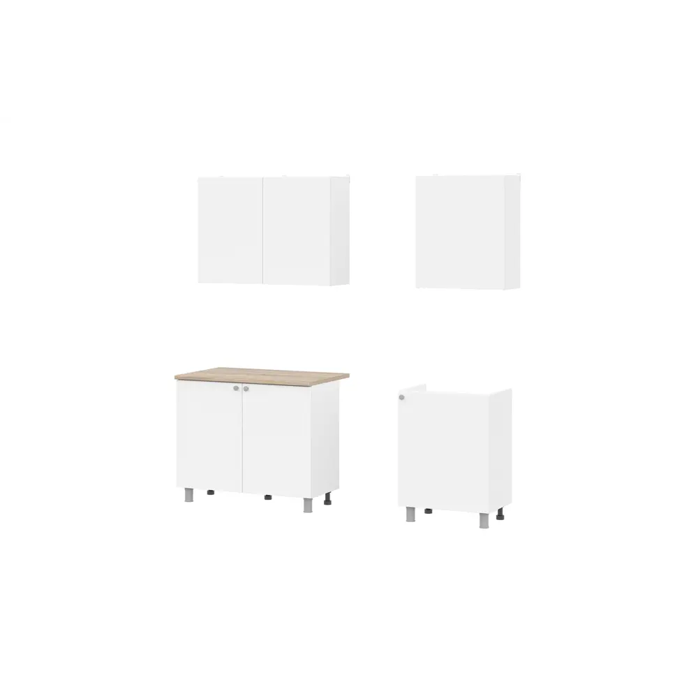 Фото 2 Кухня Нонтон Айлин 160x200x41.6 см ЛДСП цвет белый Фото 2 Кухня Нонтон Айлин 160x200x41.6 см ЛДСП цвет белый