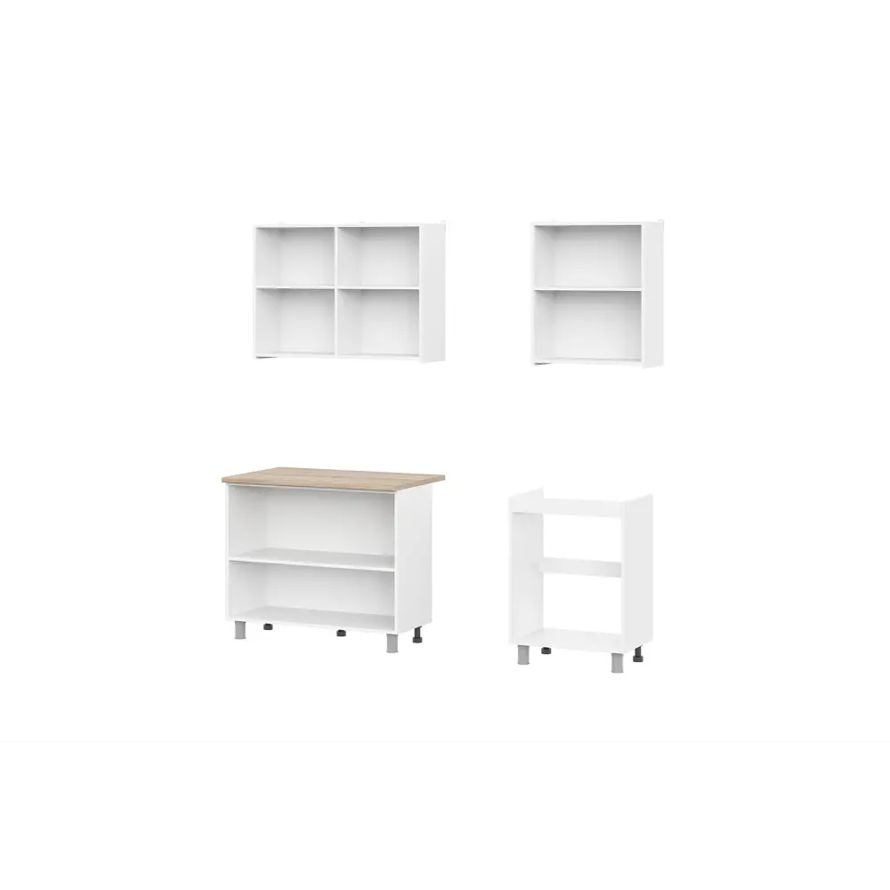 Фото 3 Кухня Нонтон Айлин 160x200x41.6 см ЛДСП цвет белый Фото 3 Кухня Нонтон Айлин 160x200x41.6 см ЛДСП цвет белый