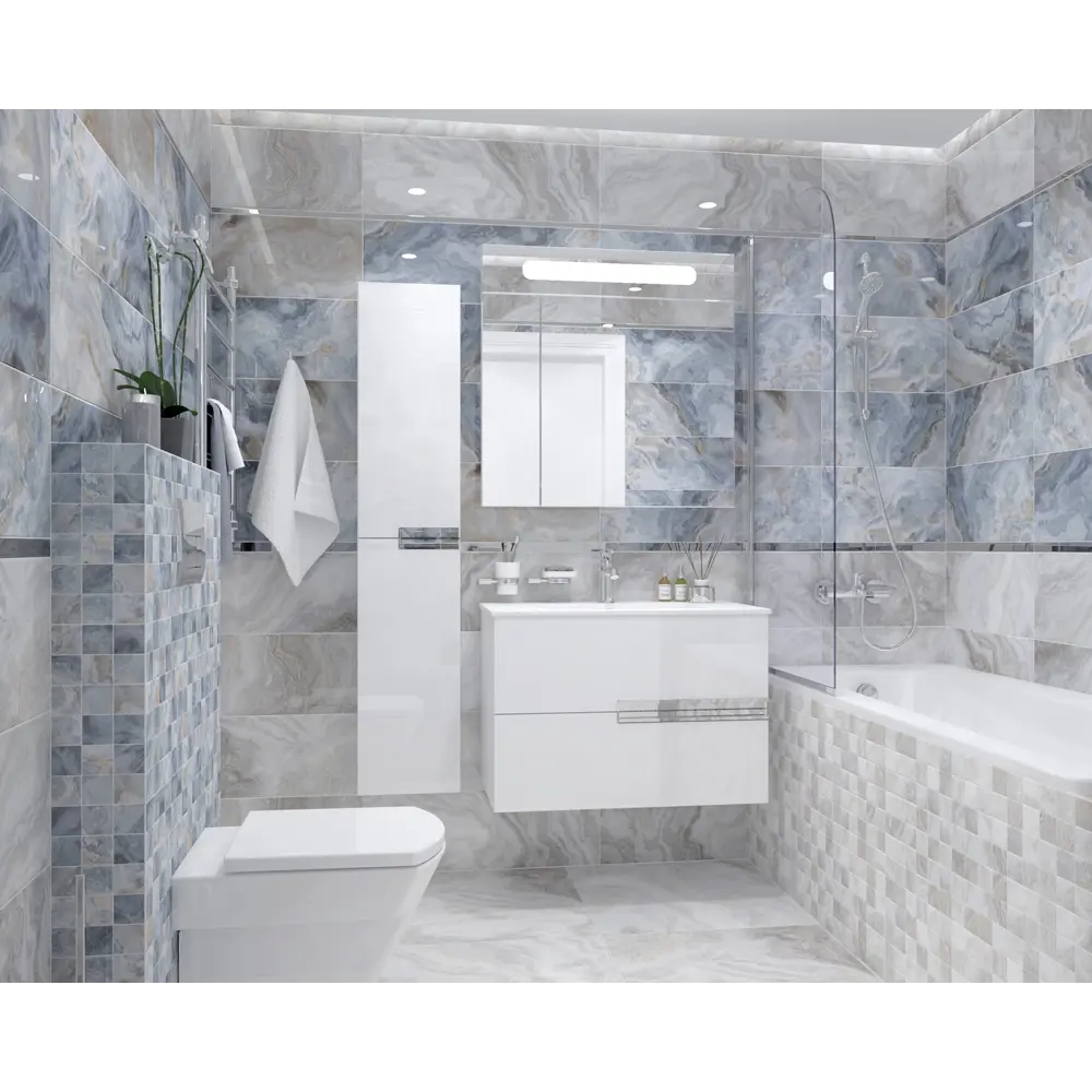 Фото Керамическая плитка Laparet Blues х9999219616 25x75см 1.69 м² цвет голубой, цена за упаковку Фото Керамическая плитка Laparet Blues х9999219616 25x75см 1.69 м² цвет голубой, цена за упаковку