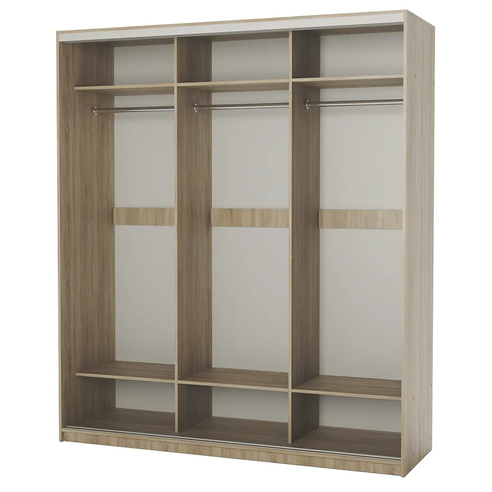 Фото 4 Шкаф-купе Гамма 240x240x60 см 6 полок ЛДСП цвет дуб сонома Фото 4 Шкаф-купе Гамма 240x240x60 см 6 полок ЛДСП цвет дуб сонома