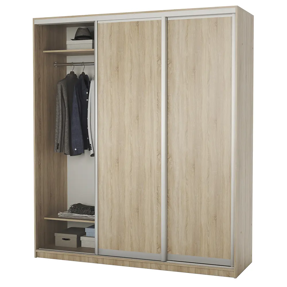 Фото 2 Шкаф-купе Гамма 240x240x60 см 6 полок ЛДСП цвет дуб сонома Фото 2 Шкаф-купе Гамма 240x240x60 см 6 полок ЛДСП цвет дуб сонома