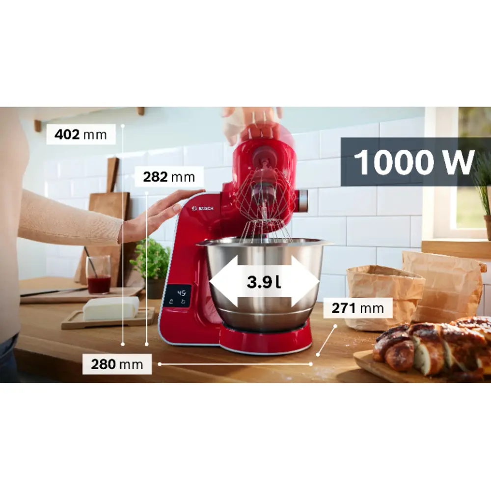 Фото 2 Кухонный комбайн Bosch MUM5X720 Serie 4 1000 Вт 7 скоростей красный (CNUM51S) Фото 2 Кухонный комбайн Bosch MUM5X720 Serie 4 1000 Вт 7 скоростей красный (CNUM51S)