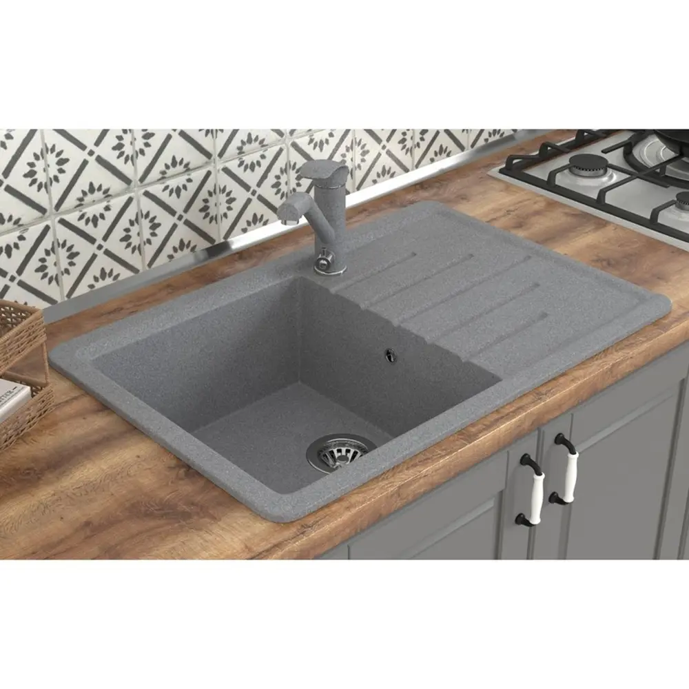 Фото Мойка для кухни Mixline NL-TMS07 (309) 49.5x75 см глубина чаши 19 см искусственный камень цвет темно-серый Фото Мойка для кухни Mixline NL-TMS07 (309) 49.5x75 см глубина чаши 19 см искусственный камень цвет темно-серый