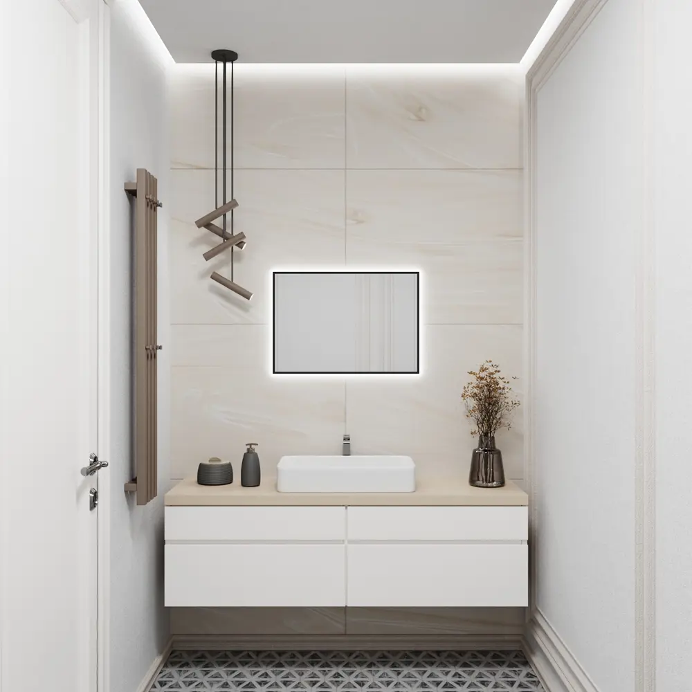 Фото 3 Зеркало для ванной Alumirror 6040свет 6040чер6000к с подсветкой 40x60см