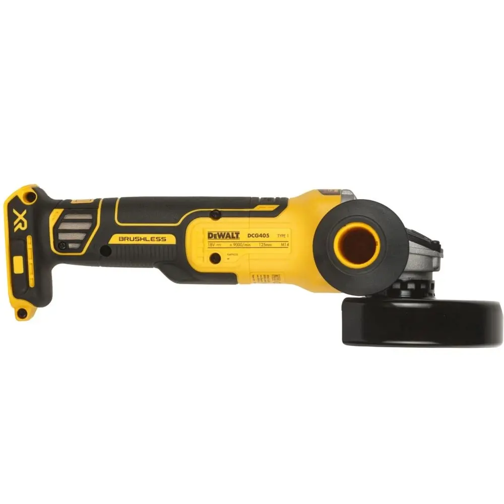 Фото 4 Угловая шлифовальная машина аккумуляторная бесщеточная Dewalt DCG405P2, 18 В Li-Ion 2x5 Ач, 125 мм Фото 4 Угловая шлифовальная машина аккумуляторная бесщеточная Dewalt DCG405P2, 18 В Li-Ion 2x5 Ач, 125 мм