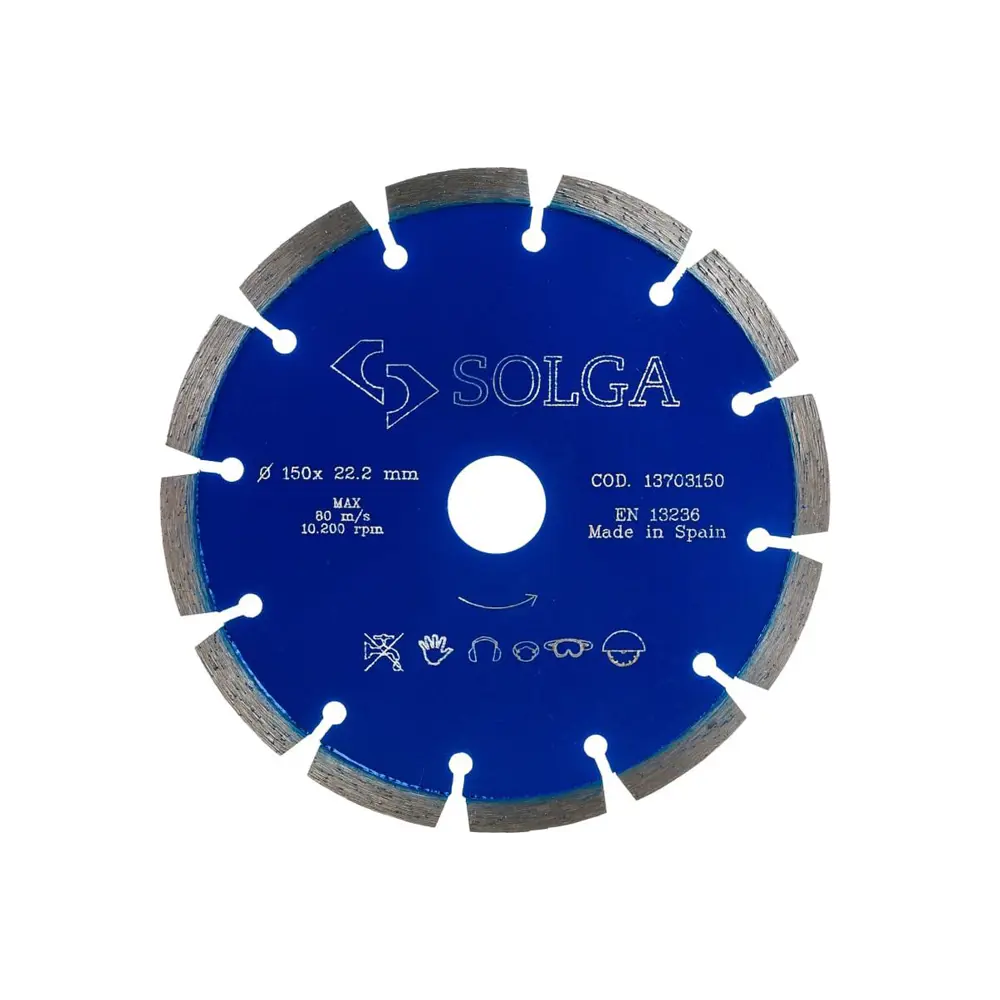 Фото Диск алмазный по бетону Solga Diamant 13703150 с сегментированной кромкой 150x22.23x2.4 мм Фото Диск алмазный по бетону Solga Diamant 13703150 с сегментированной кромкой 150x22.23x2.4 мм