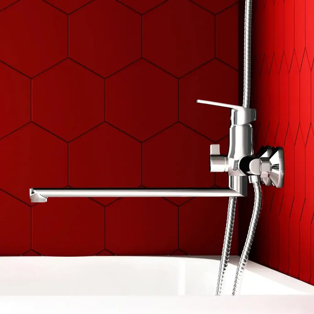 Фото 3 Смеситель для ванны Dorff Prime D4095000 однорычажный Хром Фото 3 Смеситель для ванны Dorff Prime D4095000 однорычажный Хром