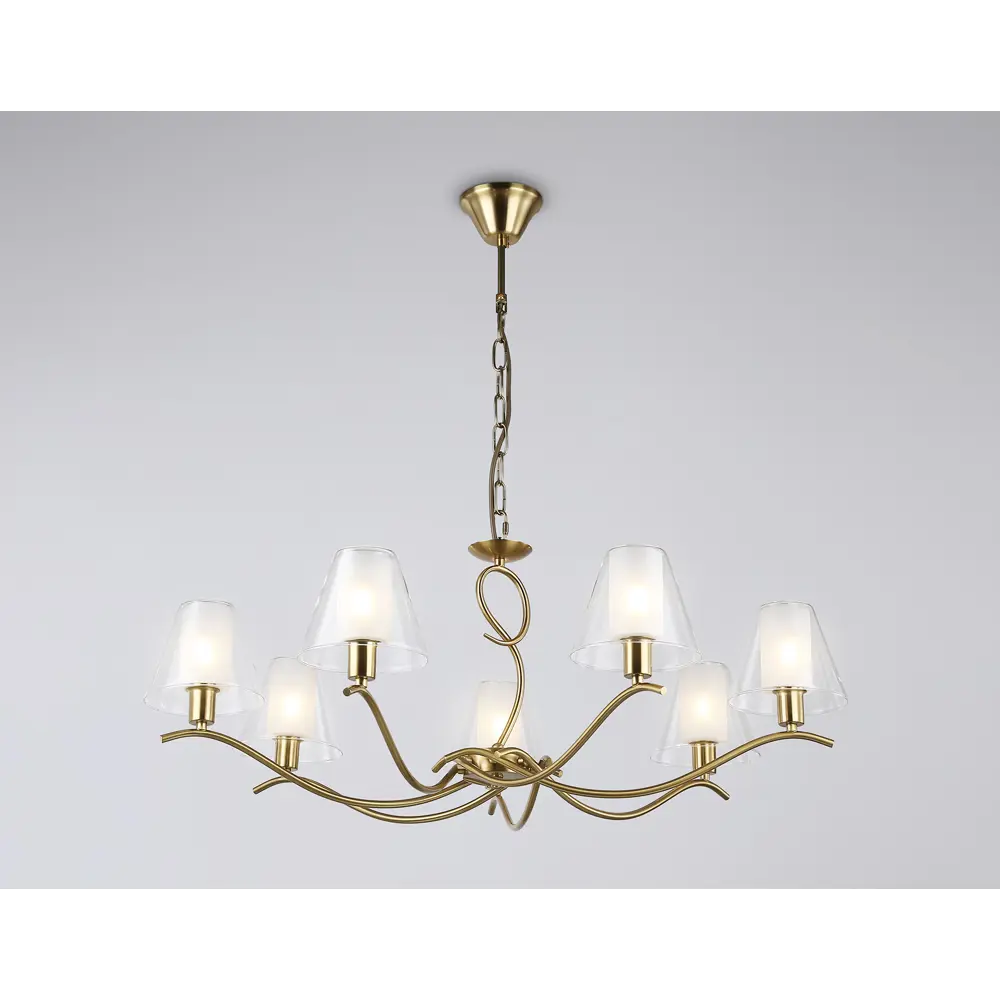Фото 4 Люстра подвесная Ambrella Light High Ambr_lh57093 7 ламп 28 м² цвет белый матовый/латунь Фото 4 Люстра подвесная Ambrella Light High Ambr_lh57093 7 ламп 28 м² цвет белый матовый/латунь
