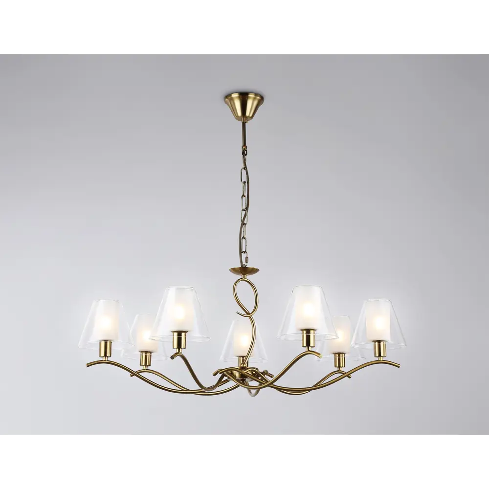 Фото 3 Люстра подвесная Ambrella Light High Ambr_lh57093 7 ламп 28 м² цвет белый матовый/латунь Фото 3 Люстра подвесная Ambrella Light High Ambr_lh57093 7 ламп 28 м² цвет белый матовый/латунь