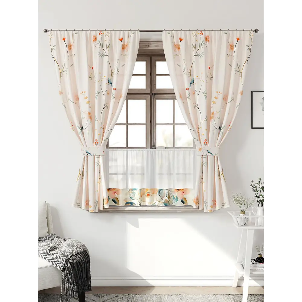 Фото Комплект штор Comfy way Иномик - 42 CW705042-160 на шторной ленте 160x150 см цвет бежевый Фото Комплект штор Comfy way Иномик - 42 CW705042-160 на шторной ленте 160x150 см цвет бежевый