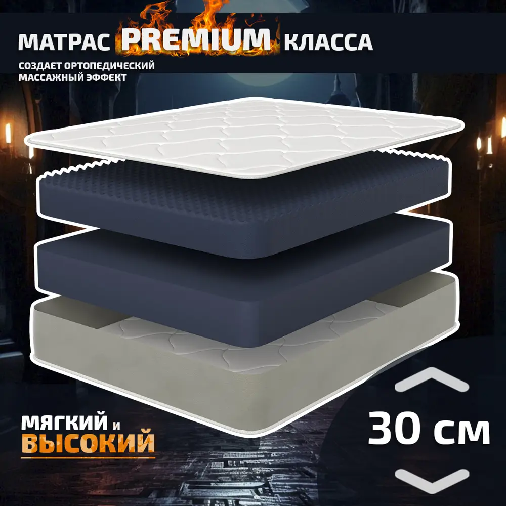 Фото Матрас Piterson Superflex 160x200x29.9 см беспружинный 2-спальный Фото Матрас Piterson Superflex 160x200x29.9 см беспружинный 2-спальный