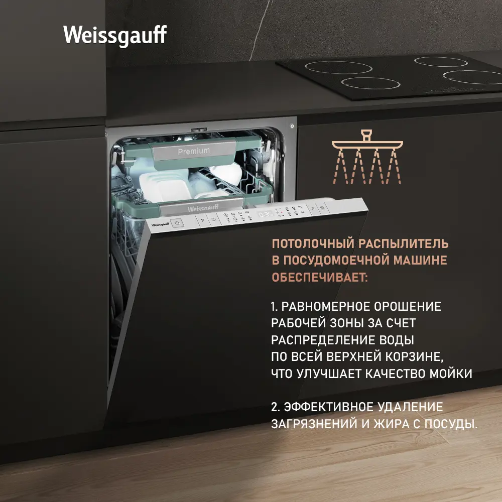 Фото 4 Встраиваемая посудомоечная машина Weissgauff BDW 4151 Inverter Touch AutoOpen Timer Floor 44.8 см 8 программ цвет серый/серебристый Фото 4 Встраиваемая посудомоечная машина Weissgauff BDW 4151 Inverter Touch AutoOpen Timer Floor 44.8 см 8 программ цвет серый/серебристый