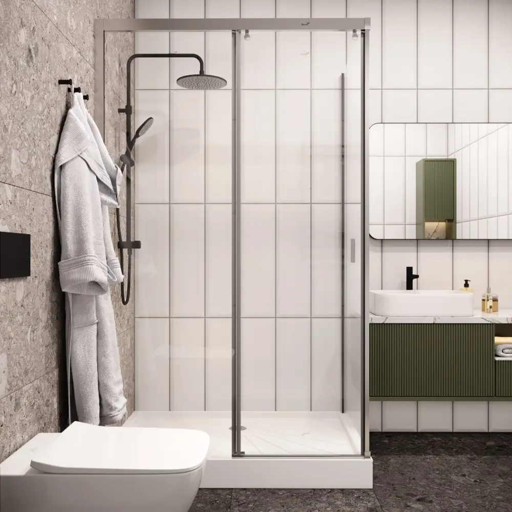 Фото 7 Душевой уголок Ceruttispa Marbella 120L 80x120 без поддона профиль хром стекло прозрачное Фото 7 Душевой уголок Ceruttispa Marbella 120L 80x120 без поддона профиль хром стекло прозрачное
