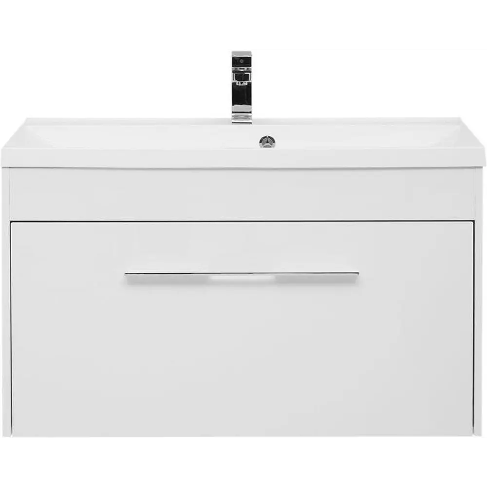 Фото 5 Тумба под раковину Aquanet Августа 00210019 99см подвесная цвет белый