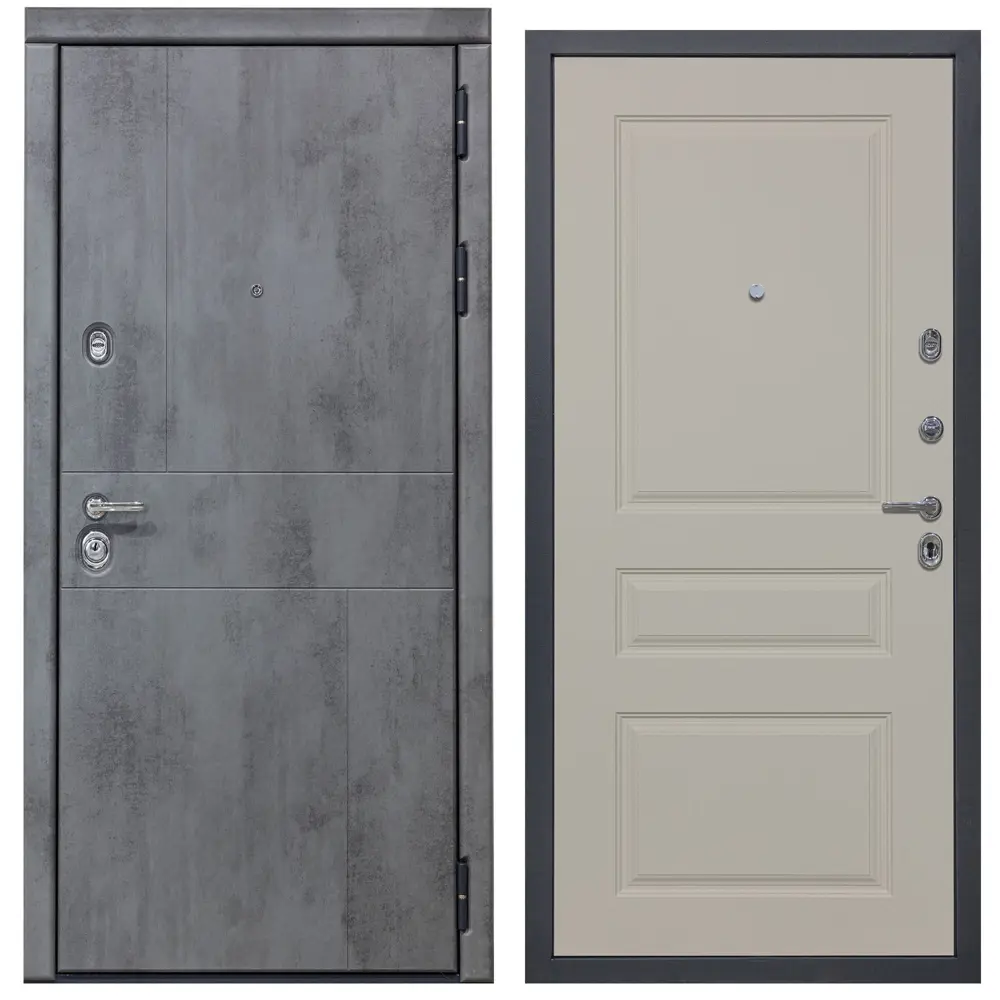 Фото Входная дверь Diva 48 205x96см правый цвет софт шампань Д13/бетон