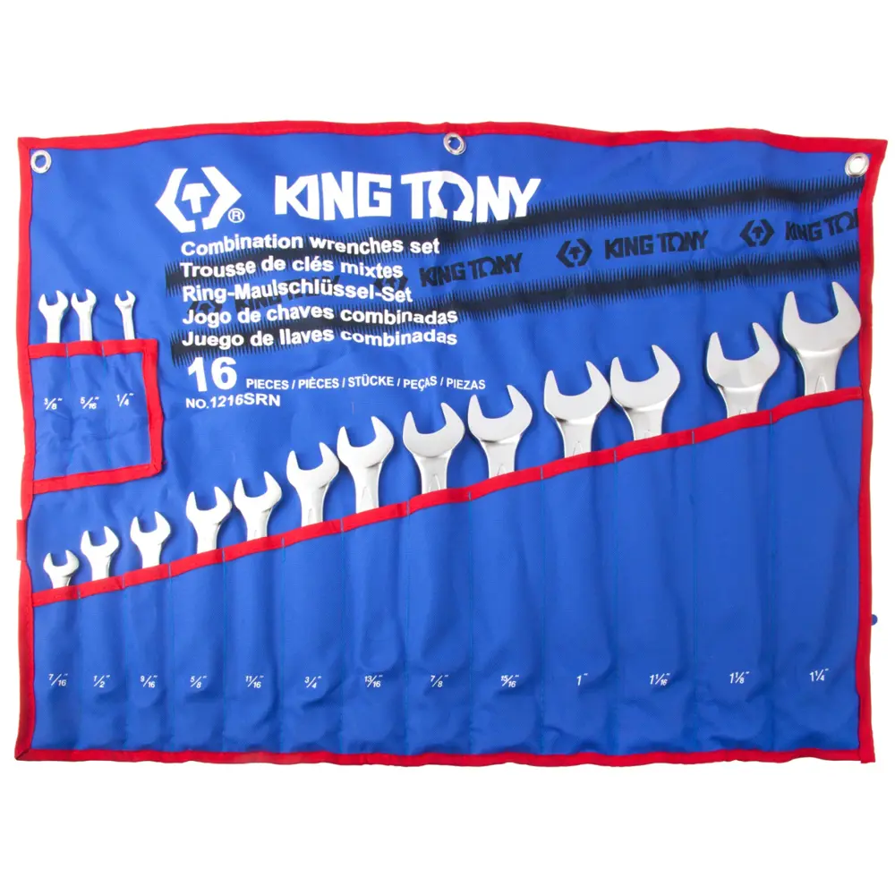 Фото Набор ключей комбинированных King Tony 1216SRN 1/4 - 1.1/4 дюйма, 16 шт Фото Набор ключей комбинированных King Tony 1216SRN 1/4 - 1.1/4 дюйма, 16 шт