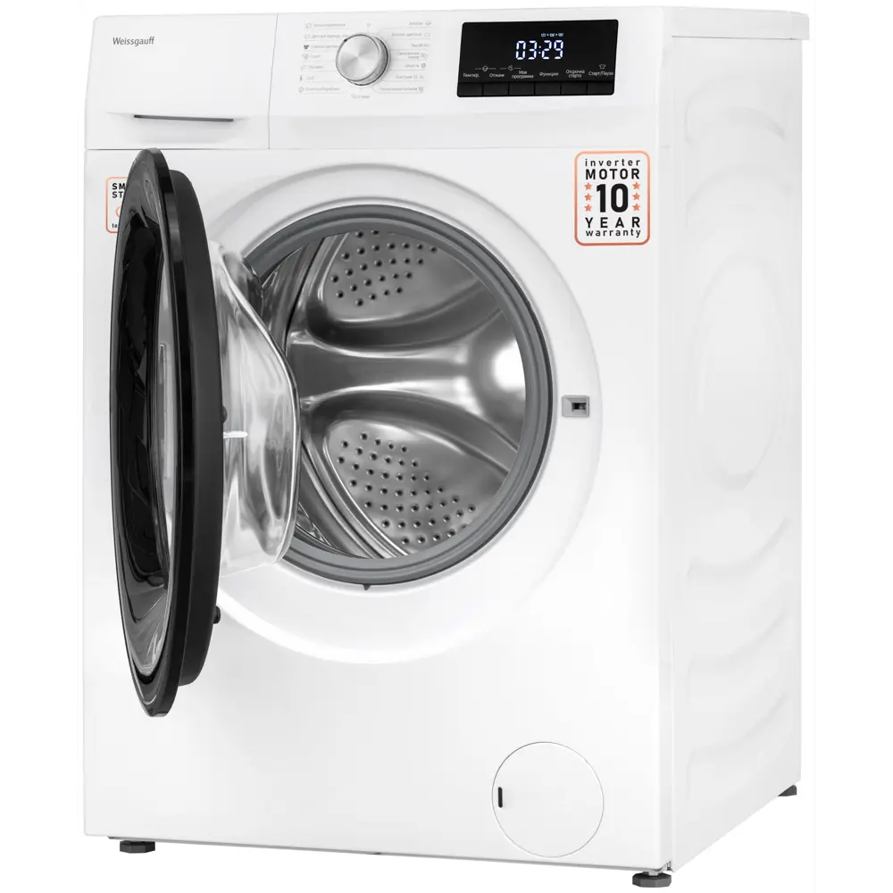 Фото 3 Стиральная машина Weissgauff Wm 61410 Inverter Steam 59.50x84.50x61 см 10 кг цвет белый Фото 3 Стиральная машина Weissgauff Wm 61410 Inverter Steam 59.50x84.50x61 см 10 кг цвет белый