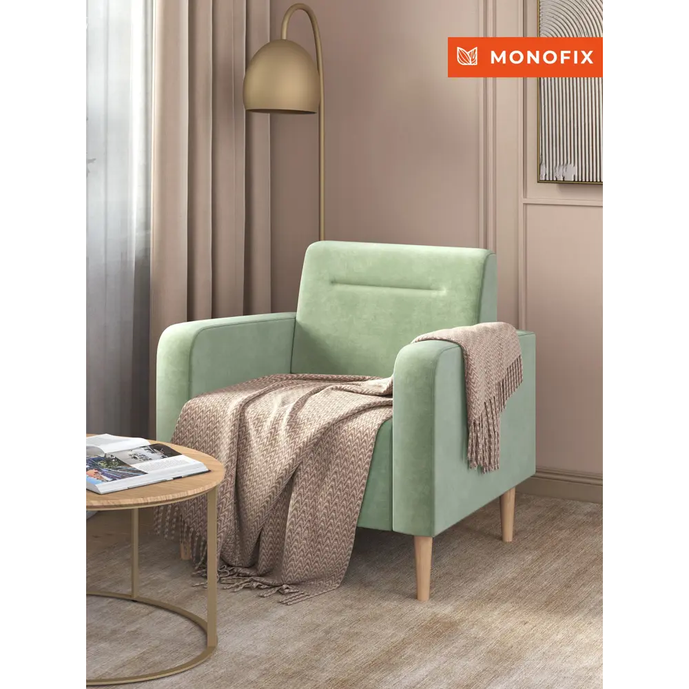 Фото Кресло Monofix Фоксет 82x82.5x72 см велюр цвет оливковый Фото Кресло Monofix Фоксет 82x82.5x72 см велюр цвет оливковый