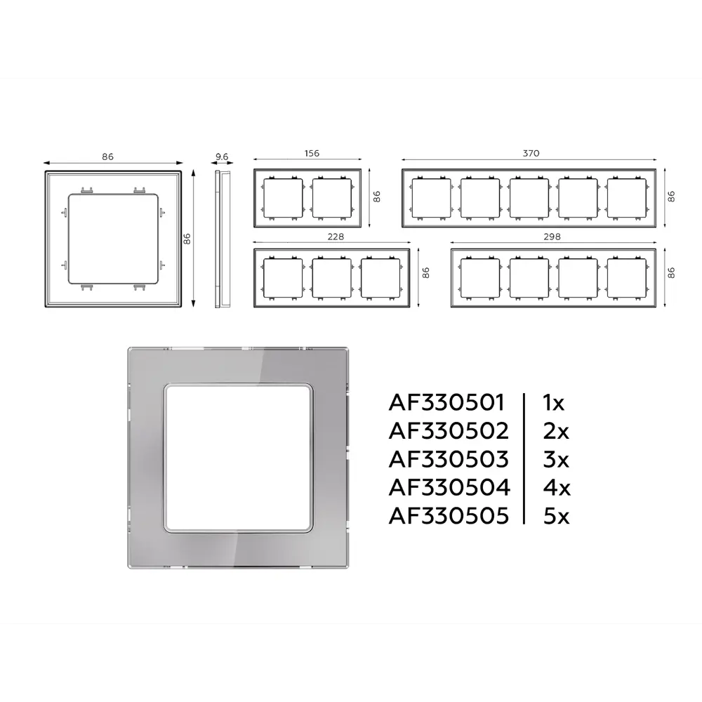 Фото 4 Рамка для розеток и выключателей Ambrella volt Alfa Platos AF330505 5 постов цвет сталь Фото 4 Рамка для розеток и выключателей Ambrella volt Alfa Platos AF330505 5 постов цвет сталь