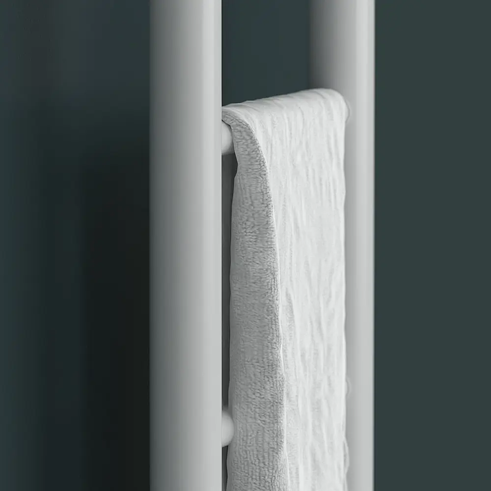 Фото 3 Полотенцесушитель водяной лестница Onix Classic plus white 80x20 см нижняя подводка нержавеющая сталь цвет белый Фото 3 Полотенцесушитель водяной лестница Onix Classic plus white 80x20 см нижняя подводка нержавеющая сталь цвет белый