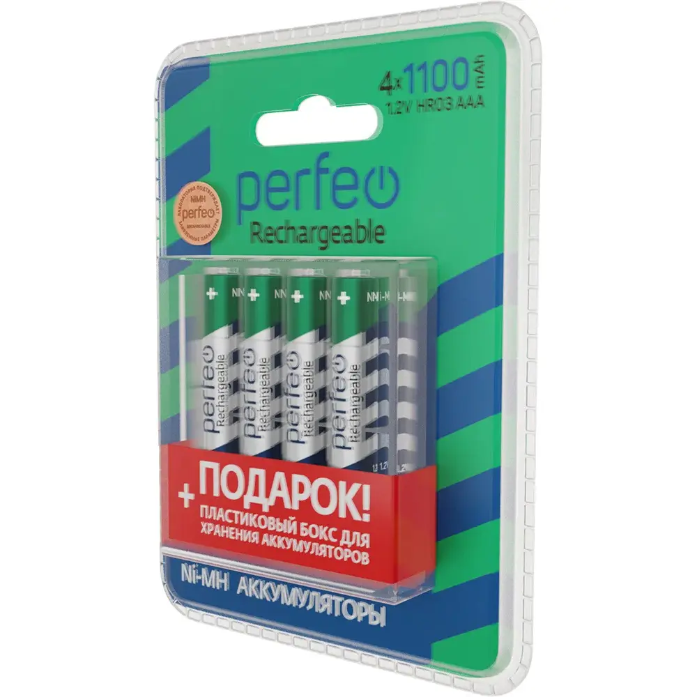 Фото 3 Аккумулятор Perfeo AAA 1100 мАч 4 шт.