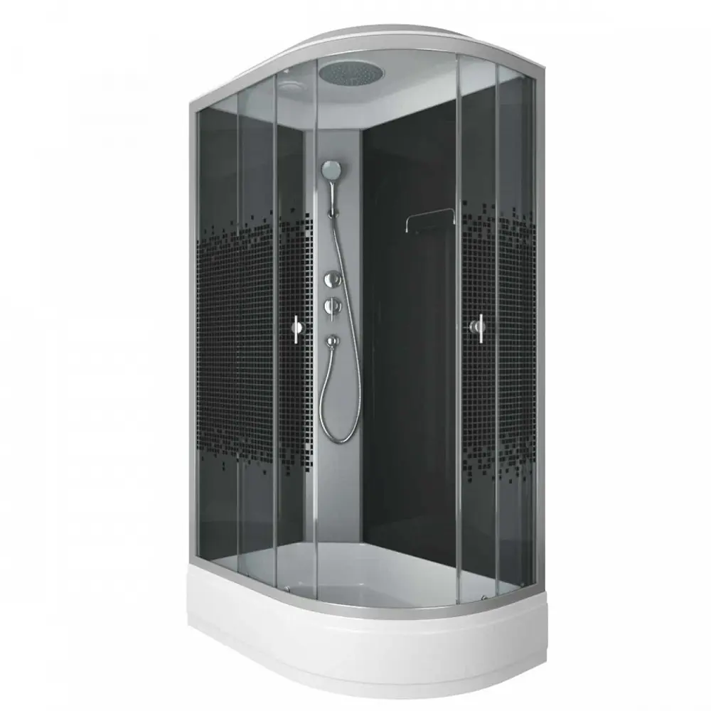 Фото Душевая кабина Niagara Eco NG-3524-14L Black 120x80x215см средний поддон стекло мозаика Фото Душевая кабина Niagara Eco NG-3524-14L Black 120x80x215см средний поддон стекло мозаика
