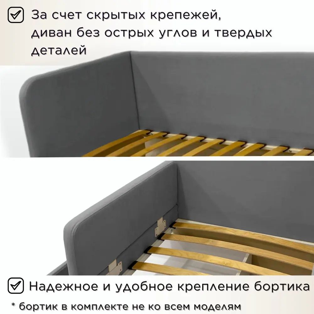 Фото 4 Кровать Dardav Бимбо ББ170-В32ТС-КМБ 181 x 79 x 93 см ДСП цвет темно-серый Фото 4 Кровать Dardav Бимбо ББ170-В32ТС-КМБ 181 x 79 x 93 см ДСП цвет темно-серый