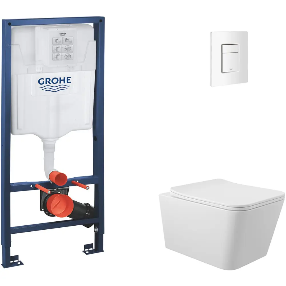 Фото 2 Инсталляция GROHE Rapid SL 3 в 1 с клавишей смыва Skate Cosmopolitan альпин-белый (38772SH0) и унитаз 52x37 Soft-Close белый глянцевый квадрат Фото 2 Инсталляция GROHE Rapid SL 3 в 1 с клавишей смыва Skate Cosmopolitan альпин-белый (38772SH0) и унитаз 52x37 Soft-Close белый глянцевый квадрат