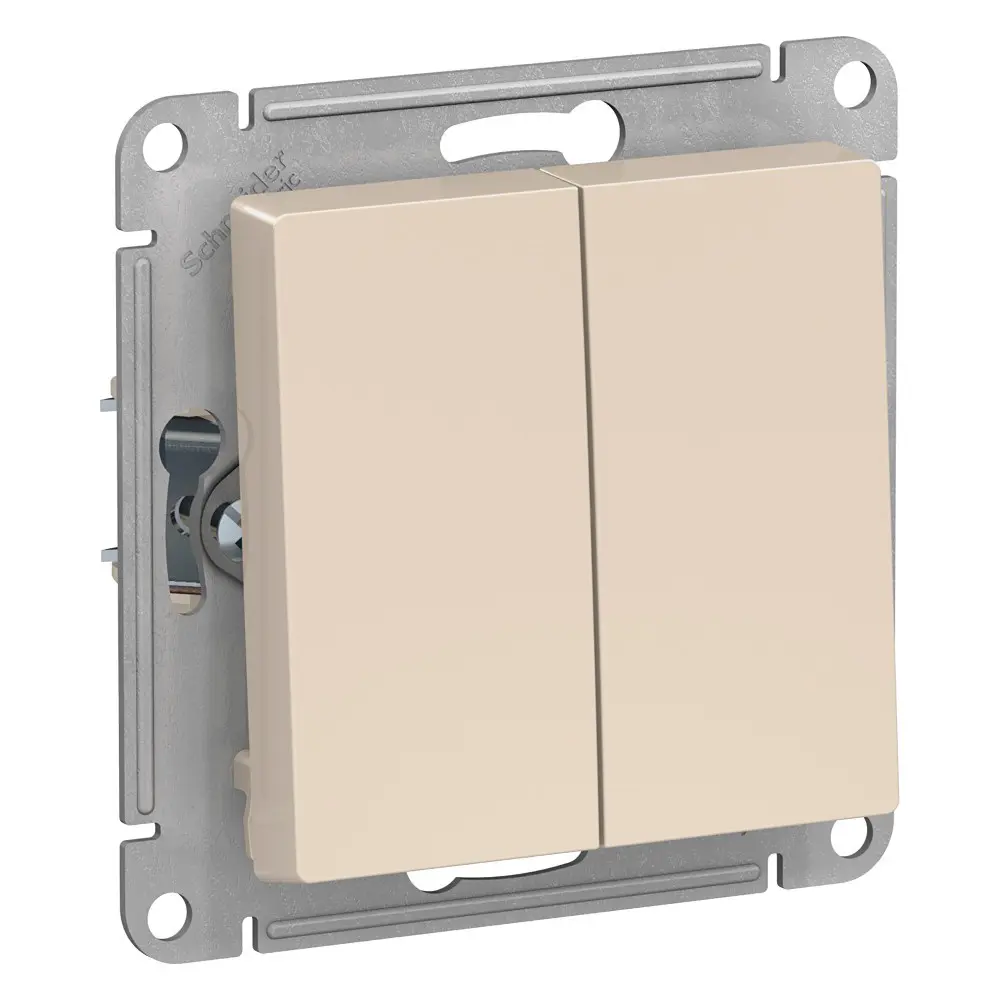 Фото Выключатель встраиваемый Systeme Electric AtlasDesign ATN000251 2 клавиши цвет бежевый Фото Выключатель встраиваемый Systeme Electric AtlasDesign ATN000251 2 клавиши цвет бежевый