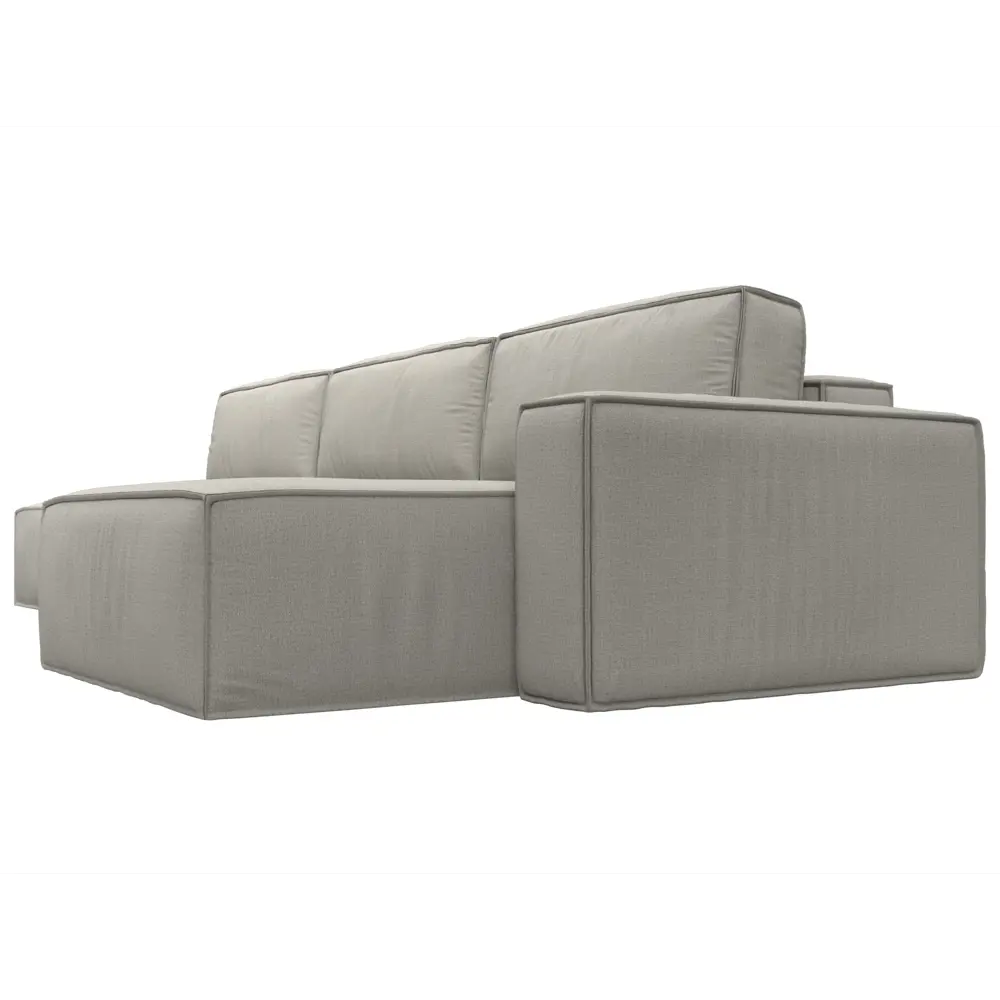 Фото 6 Диван угловой Прага модерн лонг правый угол Лига диванов 125542 380x90x170 см рогожка цвет амур 02 бежевый