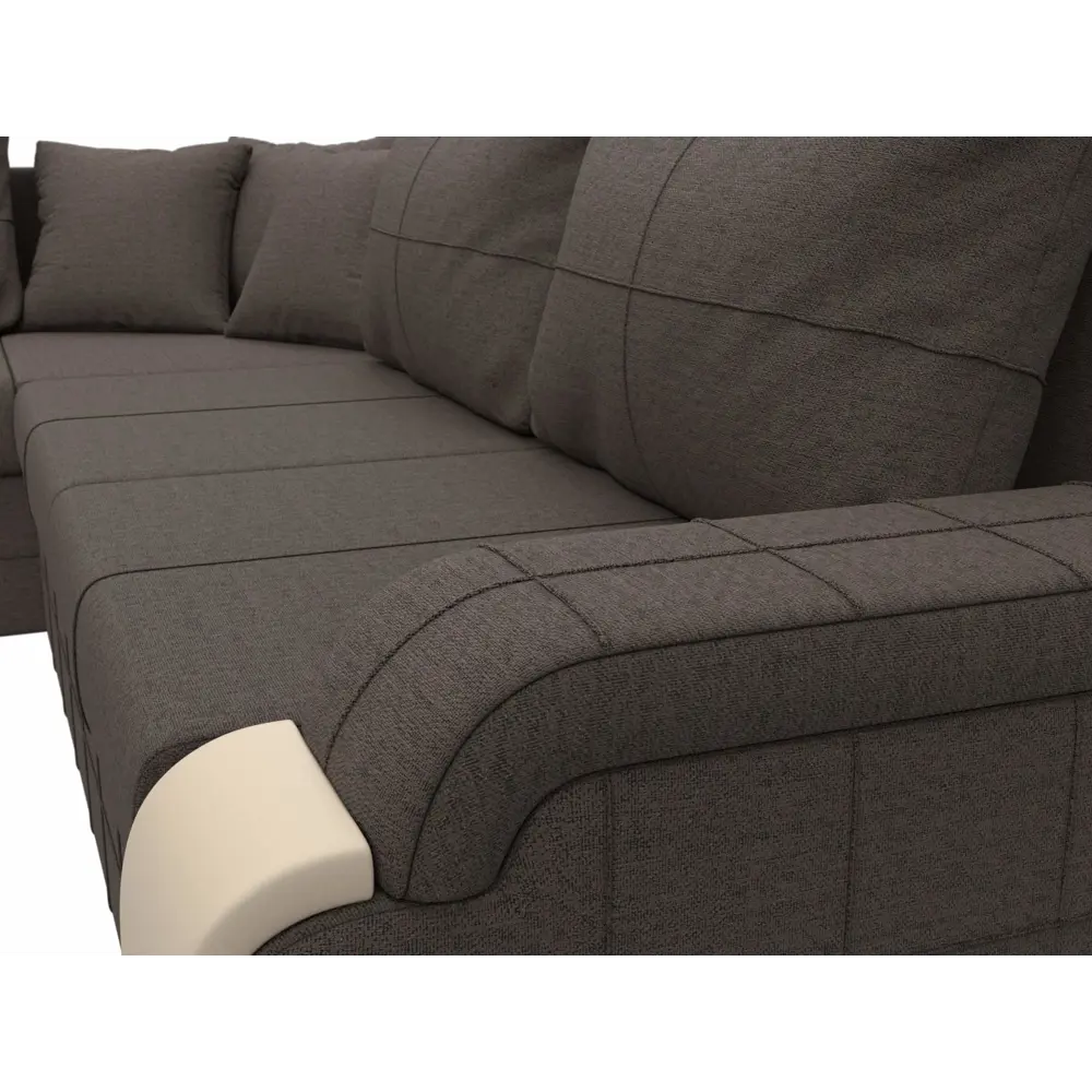 Фото 3 Диван угловой Николь левый угол Лига диванов 126001L 264x91x188 см рогожка цвет амур 05 коричневый Фото 3 Диван угловой Николь левый угол Лига диванов 126001L 264x91x188 см рогожка цвет амур 05 коричневый