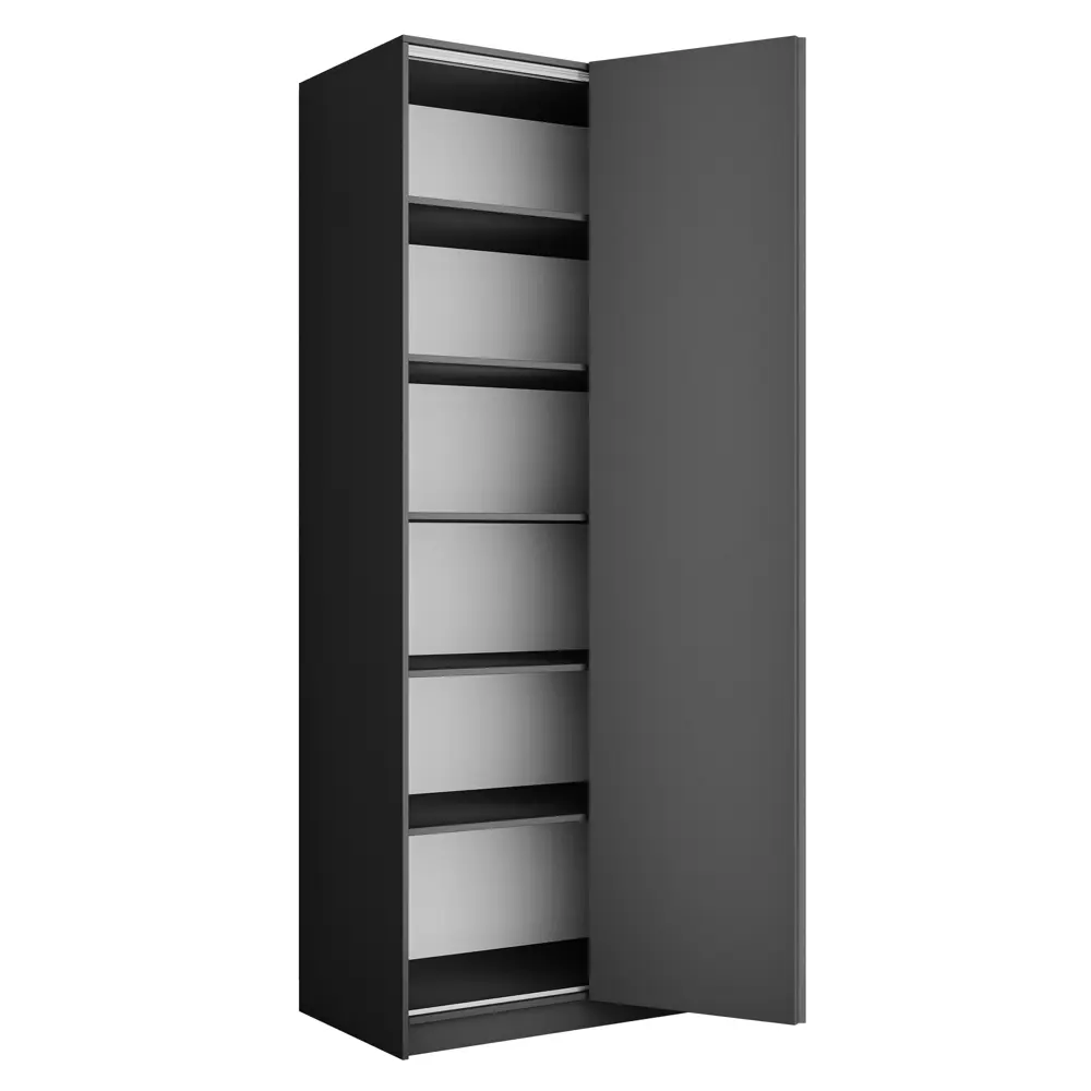 Фото 3 Шкаф распашной Мебельная компания е1 LCKSb_800_S 101x220x52.5 см ЛДСП цвет серый диамант