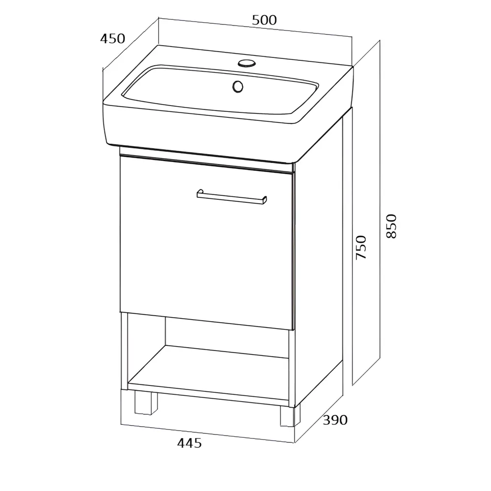 Фото 7 Тумба под раковину в ванную напольная 1Marka Tera 50 цвет дуб Сонома Фото 7 Тумба под раковину в ванную напольная 1Marka Tera 50 цвет дуб Сонома