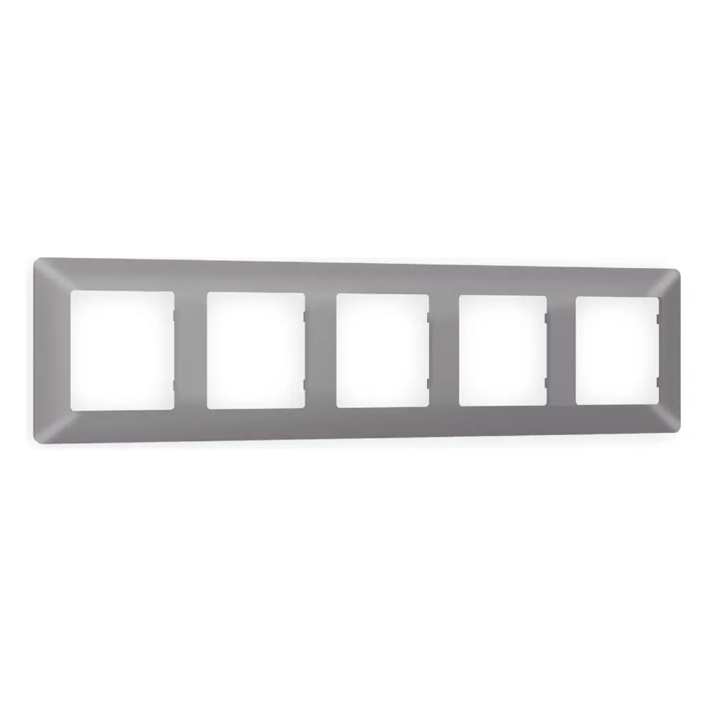 Фото Рамка для розеток и выключателей Ambrella volt Alfa Line AF110505 5 постов цвет сталь матовый Фото Рамка для розеток и выключателей Ambrella volt Alfa Line AF110505 5 постов цвет сталь матовый