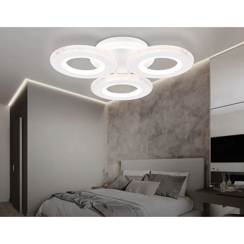 Фото 11 Люстра потолочная светодиодная Ambrella light Fa8866 с пультом управления 8 м² нейтральный белый свет цвет белый Фото 11 Люстра потолочная светодиодная Ambrella light Fa8866 с пультом управления 8 м² нейтральный белый свет цвет белый
