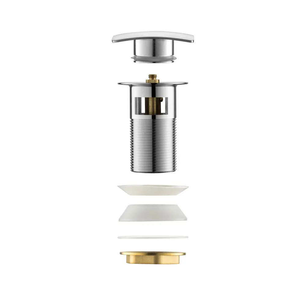 Фото 7 Донный клапан для раковины Aquatek AQ6004CR D32 мм клик-клак без перелива латунь цвет хром Фото 7 Донный клапан для раковины Aquatek AQ6004CR D32 мм клик-клак без перелива латунь цвет хром