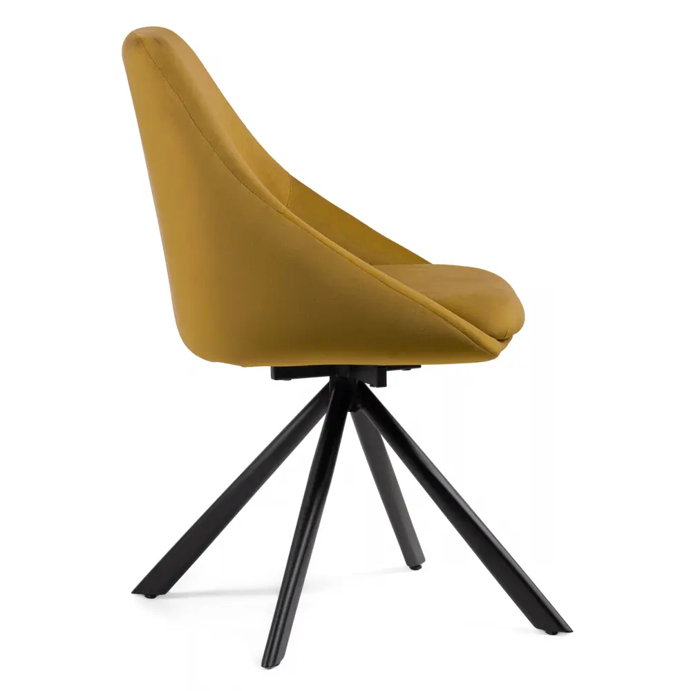 Фото 4 Стул Woodville Окленд крутящийся 40x83x55 см Велюр цвет черный/горчичный Фото 4 Стул Woodville Окленд крутящийся 40x83x55 см Велюр цвет черный/горчичный